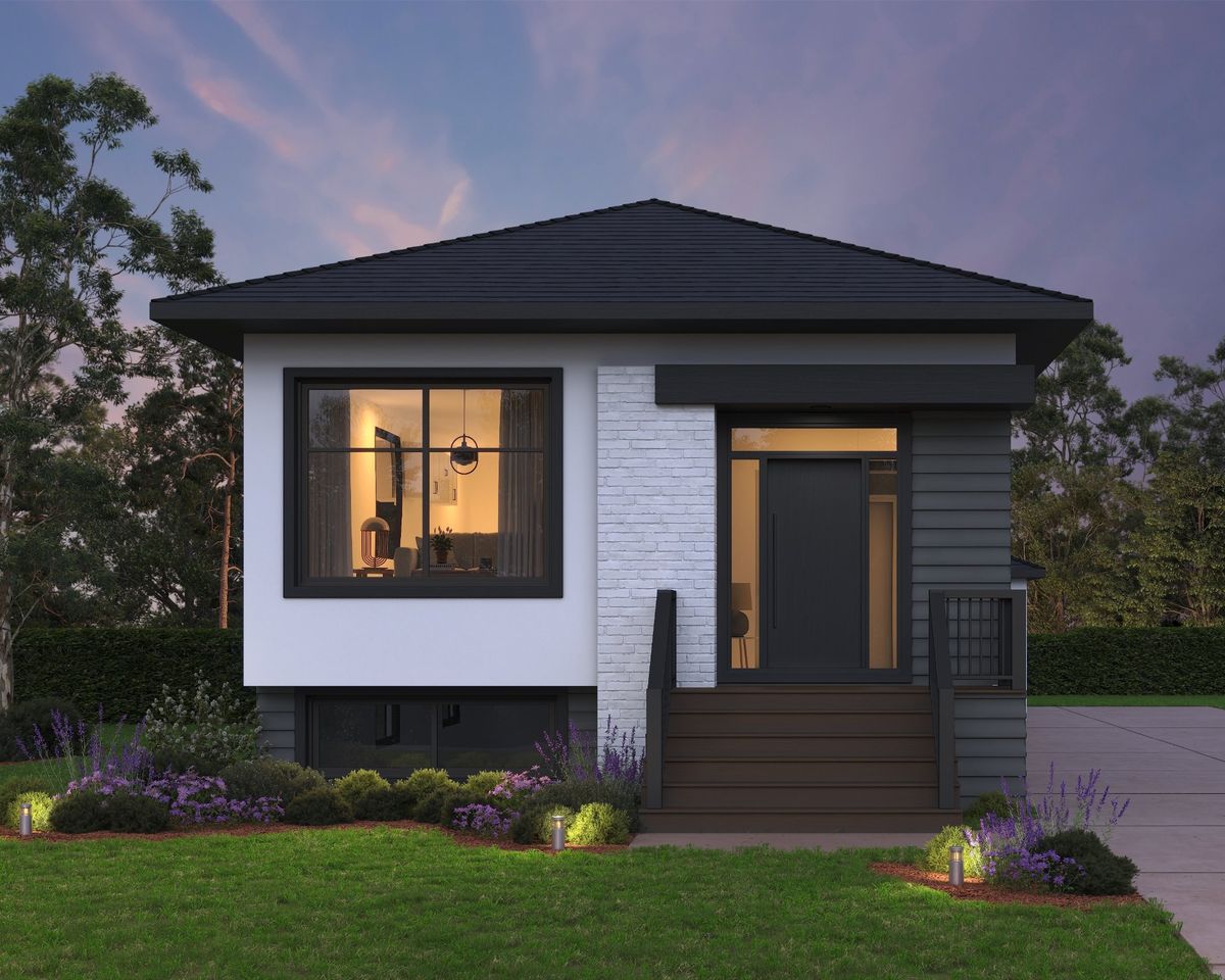 Rowan A model at 219 Varsity View Drive, a modern raised bungalow in Charleswood, Winnipeg