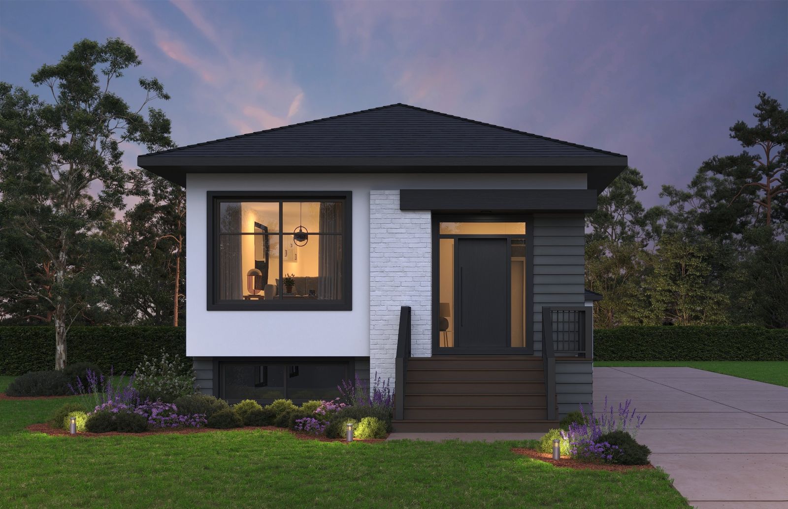 Rowan A model at 219 Varsity View Drive, a modern raised bungalow in Charleswood, Winnipeg
