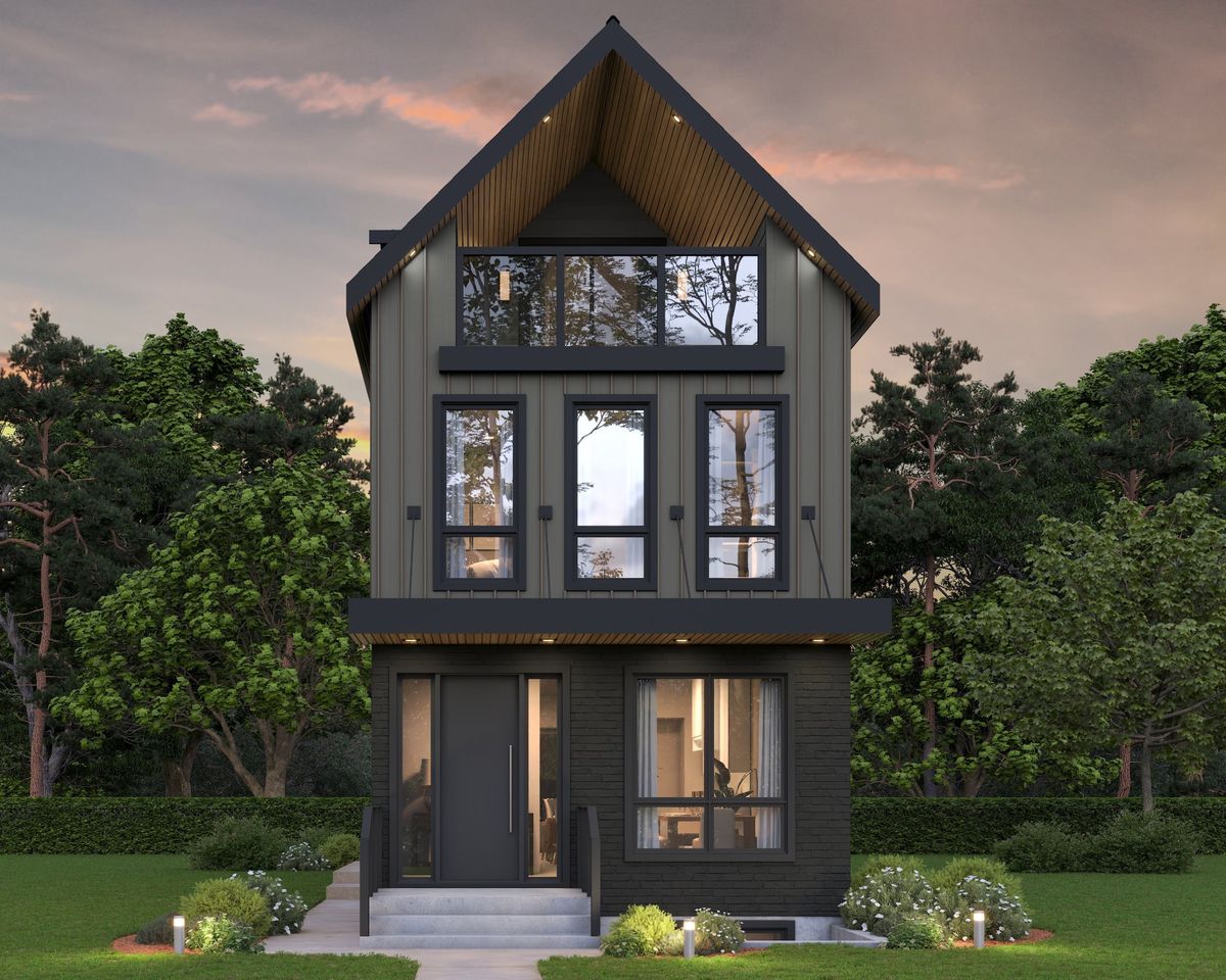 Tribeca A model at 128 Lindsay Street, a modern three-storey infill home in River Heights, Winnipeg
