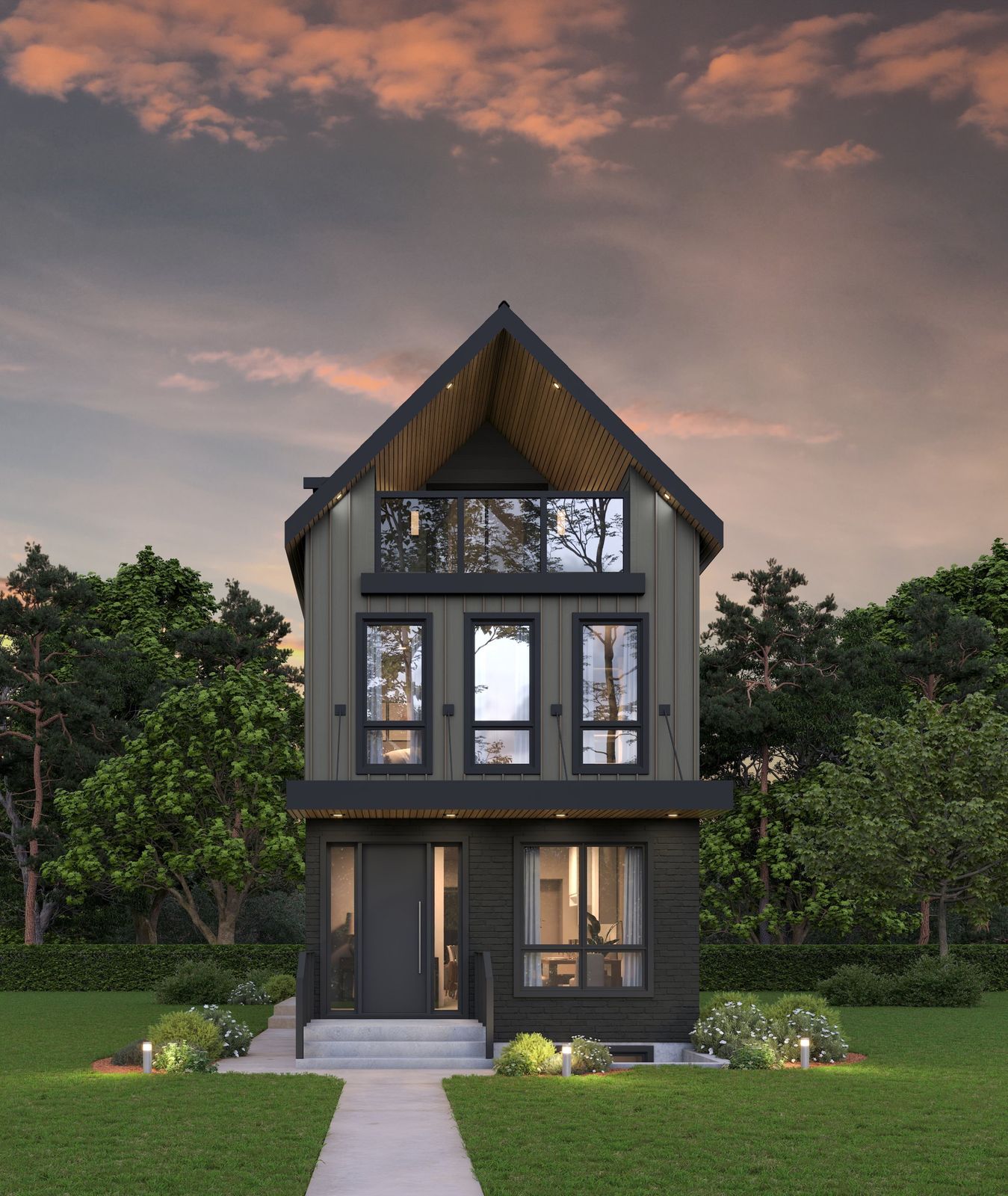 Tribeca A model at 128 Lindsay Street, a modern three-storey infill home in River Heights, Winnipeg